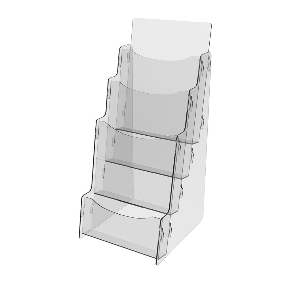 Set of 2 pieces, Desktop Brochure Holder A5, Acrylic Stand For Brochures 182x160x370mm, Advertising Display Holder, Acrylic Display For Brochures, Stand For Brochures And Flyers, Acrylic Paper Holder