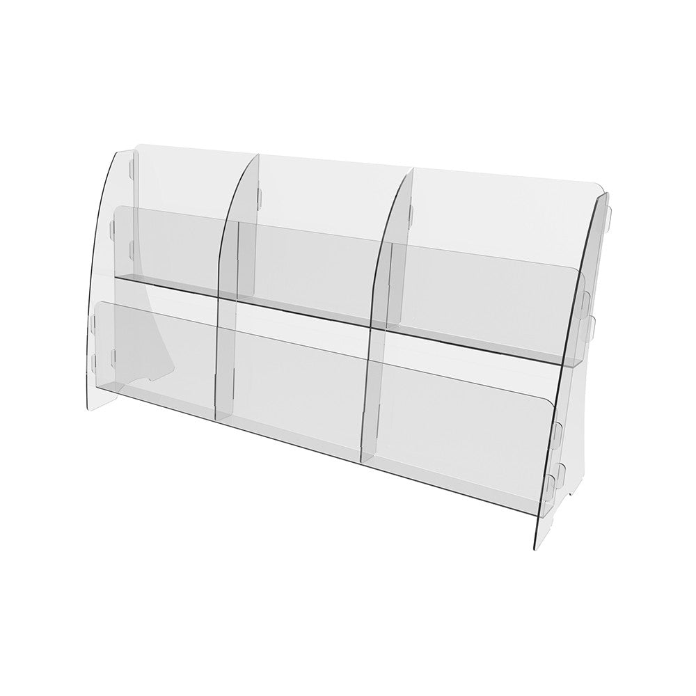 Set of 2 pieces, Desktop Brochure Holder A5, Acrylic Stand For Brochures 459x130x245mm, Advertising Display Holder, Acrylic Display For Brochures, Stand For Brochures And Flyers, Acrylic Paper Holder
