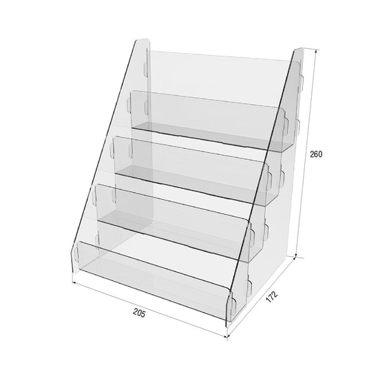 Акрилові підставки для вітрин, 4-ярусний дисплей для органайзерів парфумів, полиця для флаконів лаку для нігтів і багатофункціональний для манікюрного салону, підставки для виставок для фігурок, полиці для десертів для вечірок для прикраси 205x172x260