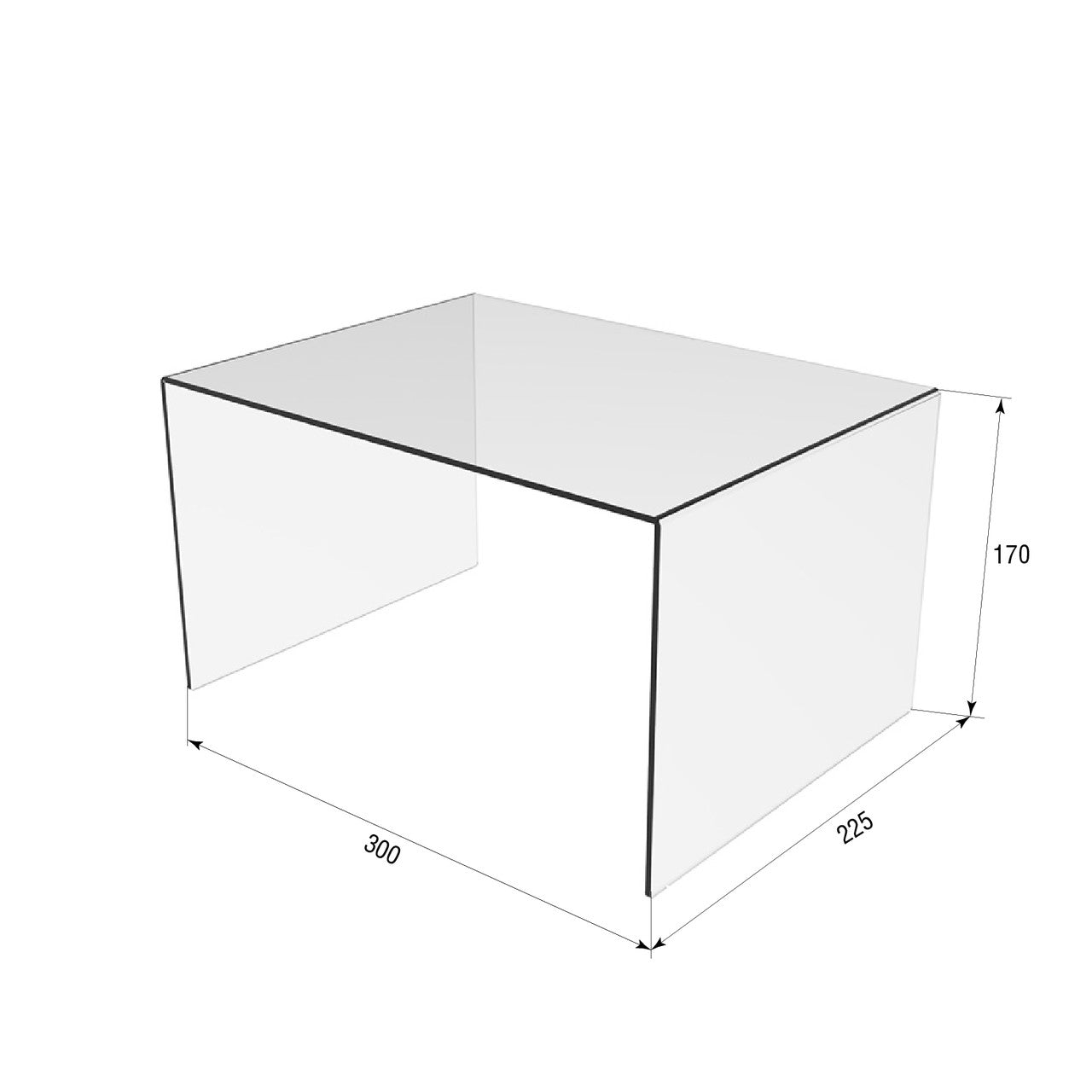 Acrylic stand for products, Acrylic display 300x225x170mm, Acrylic show stand, Stand for shoes, stand for product, 4mm material PET