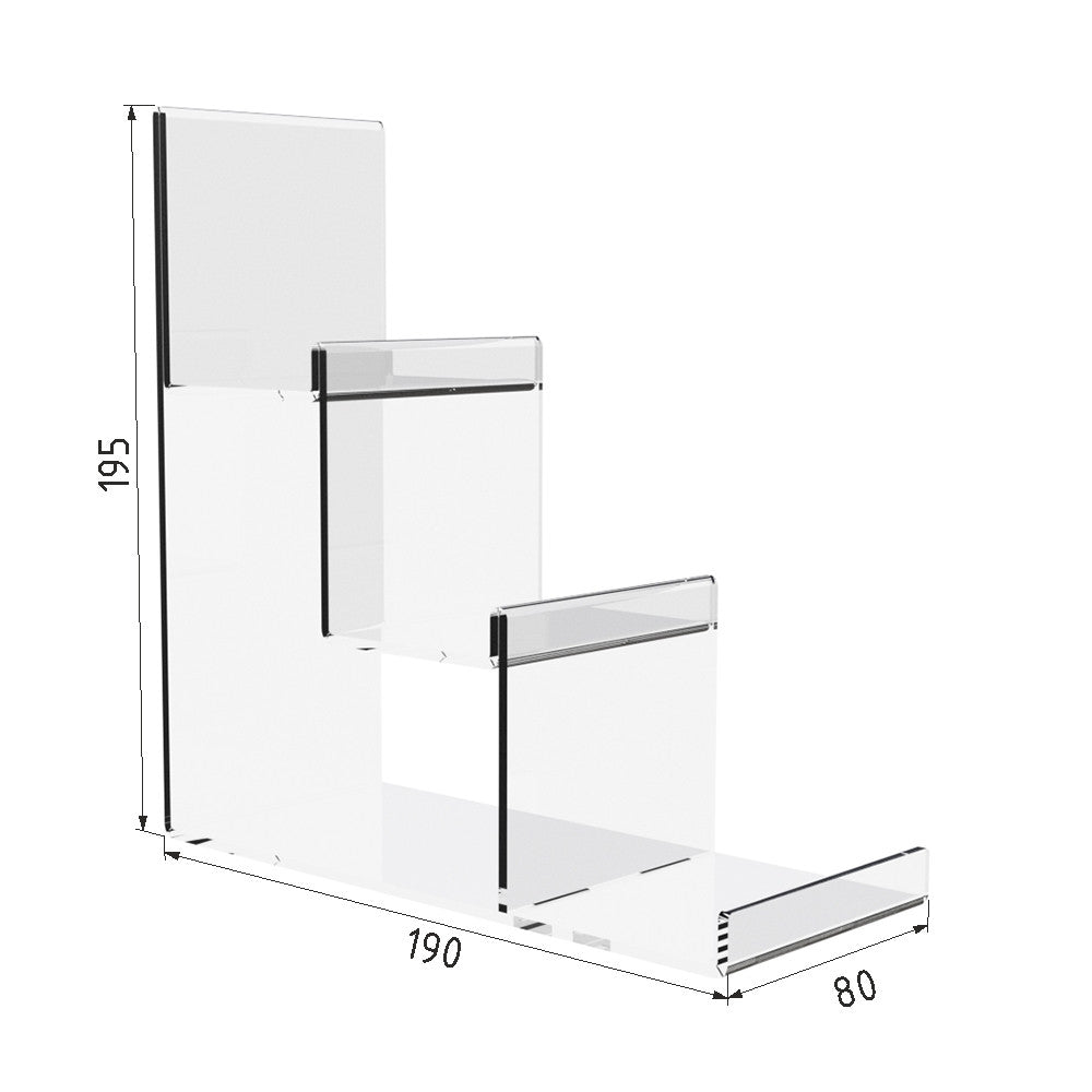 Acrylic Stand for clutches, Show display for wallets, Acrylic display for products 195x190x80mm, Acrylic display for products, Acrylic Organizer for products, Acrylic Stand, Acrylic Showcase