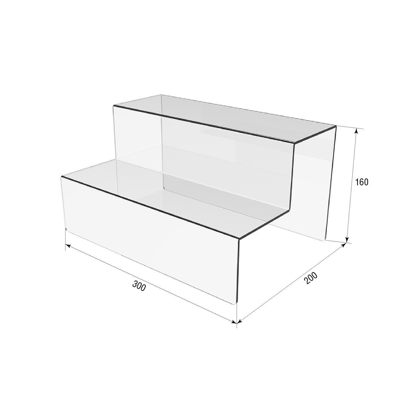 Acrylic Risers Display Stands, 2 Tier Perfume Organizer 300x200x160 mm, Display Shelf & Versatile Cupcake Stand Holder, Display Risers for Figures, Dessert Shelves for Party for Decoration
