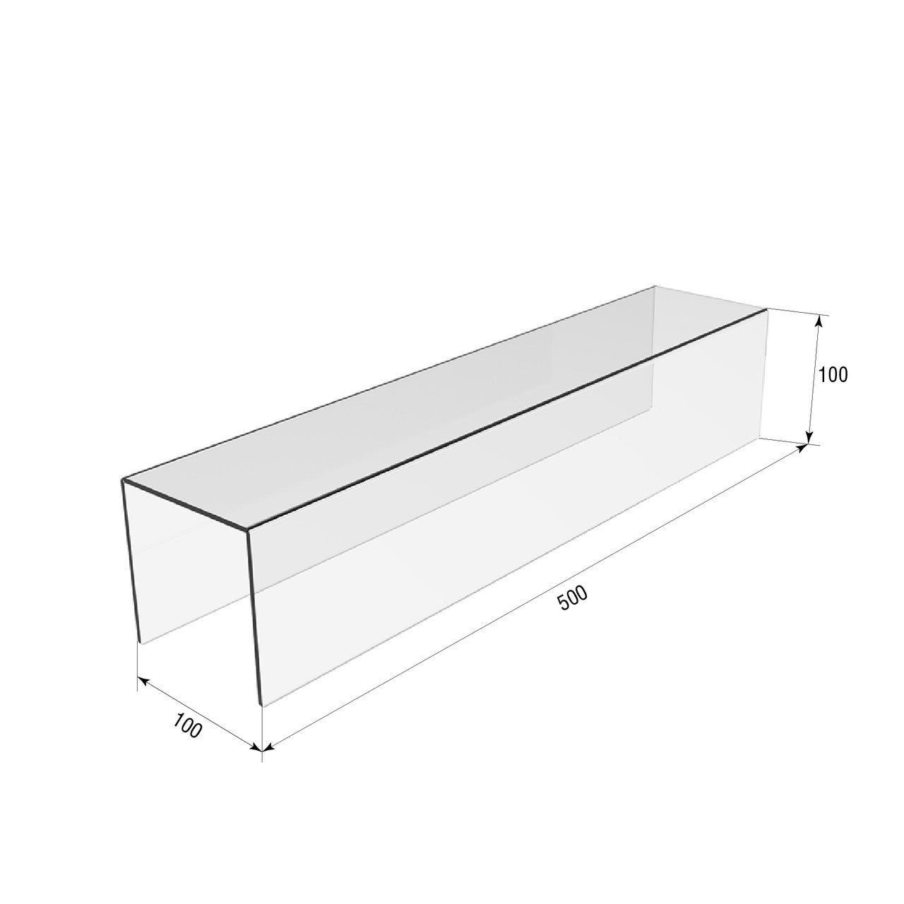 Acrylic stand for products, Acrylic display 500x100x100 mm, Acrylic show stand, stand for product 3mm material PET, Acrylic display for products, Acrylic Organizer for products, Acrylic Stand, Acrylic Showcase