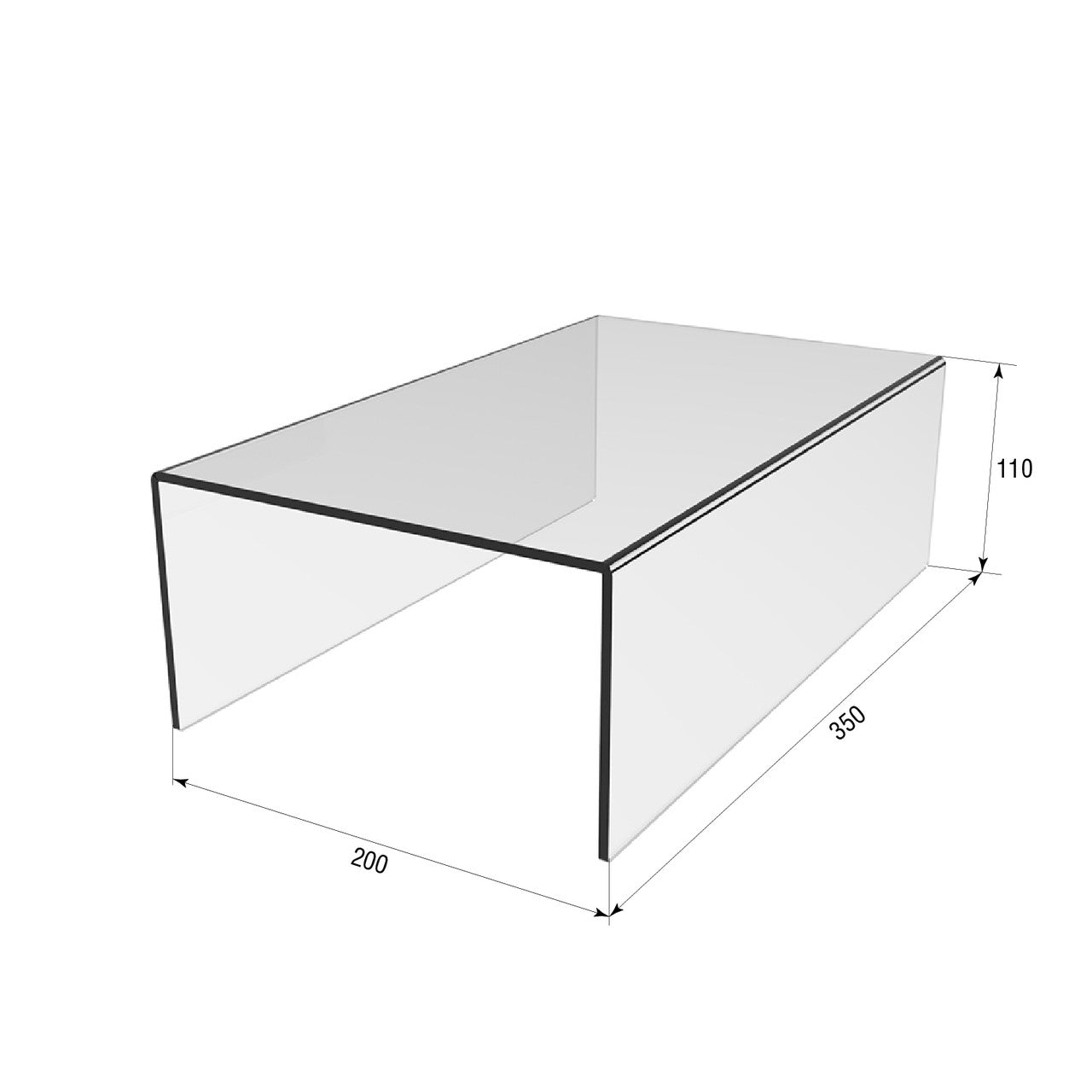 Acrylic stand for products, Acrylic display 350x200x110, Acrylic show stand, stand for product, 4mm material PET, Clear display for shoes, Clear stand for bags