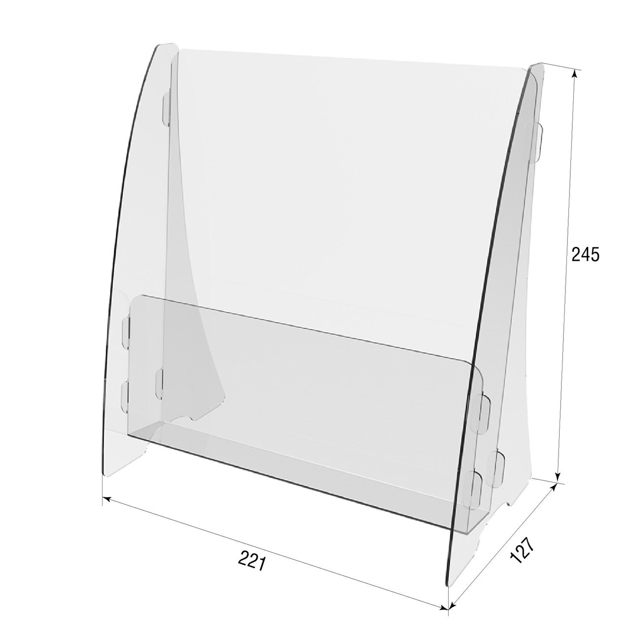 Set 2 pieces, Booklet holder, Paper holder A4 , 221x127x245mm, Acrylic Stand, Acrylic Display, Advertising Stand, Exhibition Equipment, Information Stand, Acrylic Brochure Holder