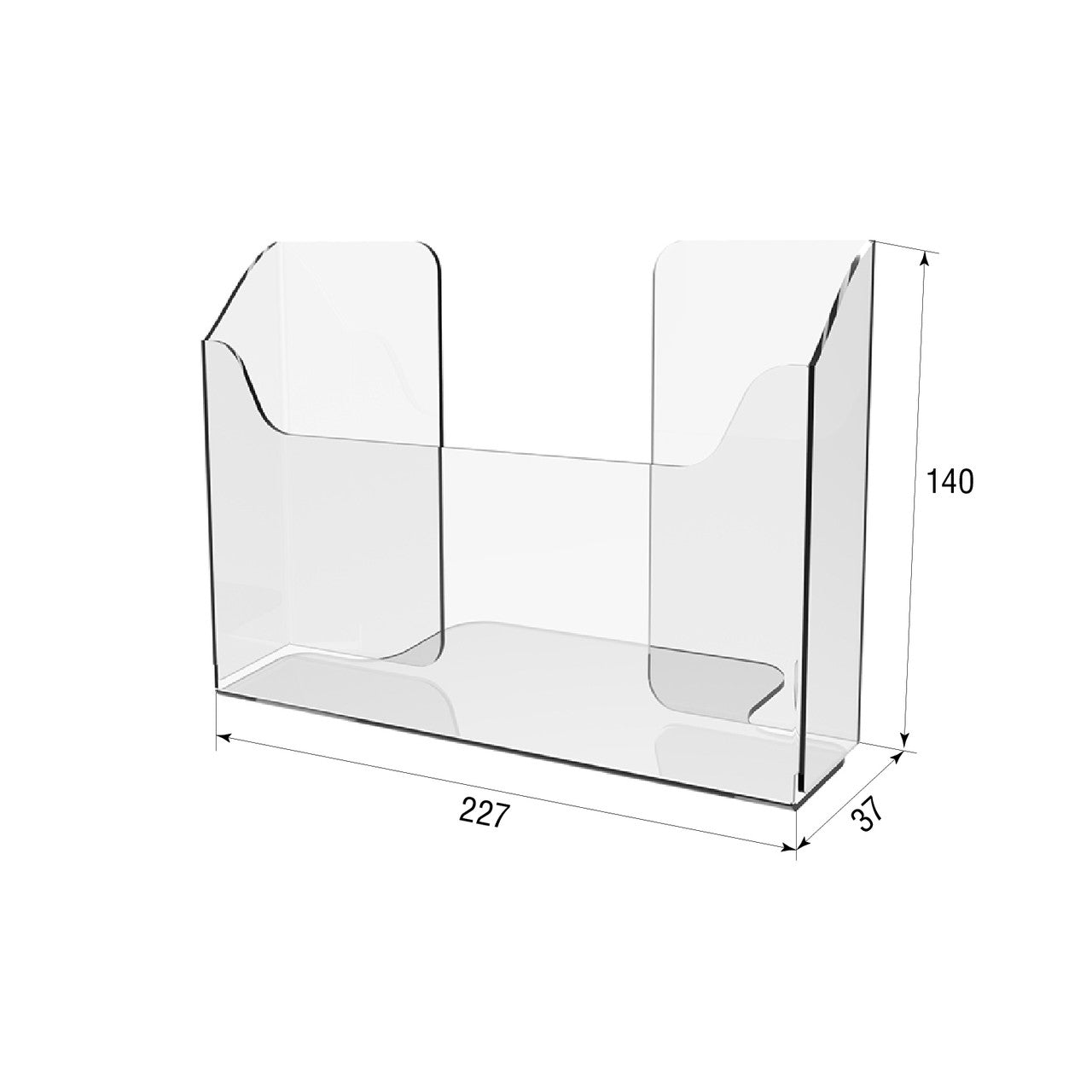 Set 2 pieces, Desktop Brochure Holder A5, Acrylic Stand For Brochures 227x37x140mm, Advertising Display Holder, Acrylic Display For Brochures, Stand For Brochures And Flyers, Acrylic Paper Holder