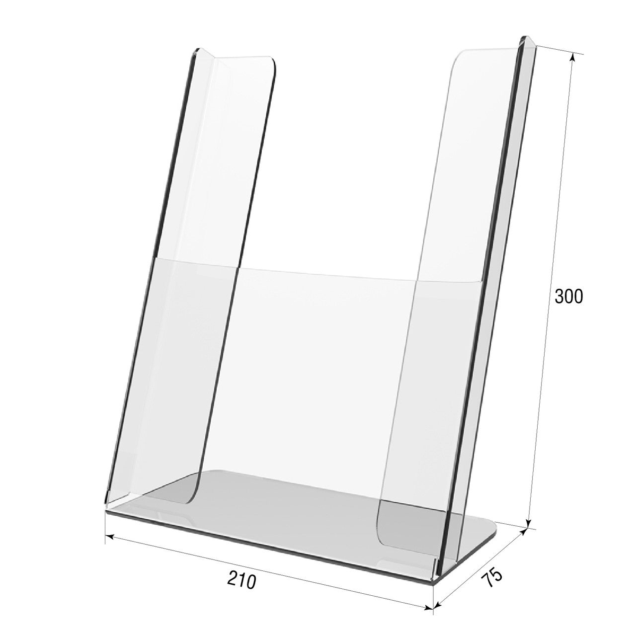 Set 2 pieces, Booklet holder, Paper holder A4 , 210x75x300mm, Acrylic Stand, Acrylic Display, Advertising Stand, Exhibition Equipment, Information Stand, Acrylic Brochure Holder