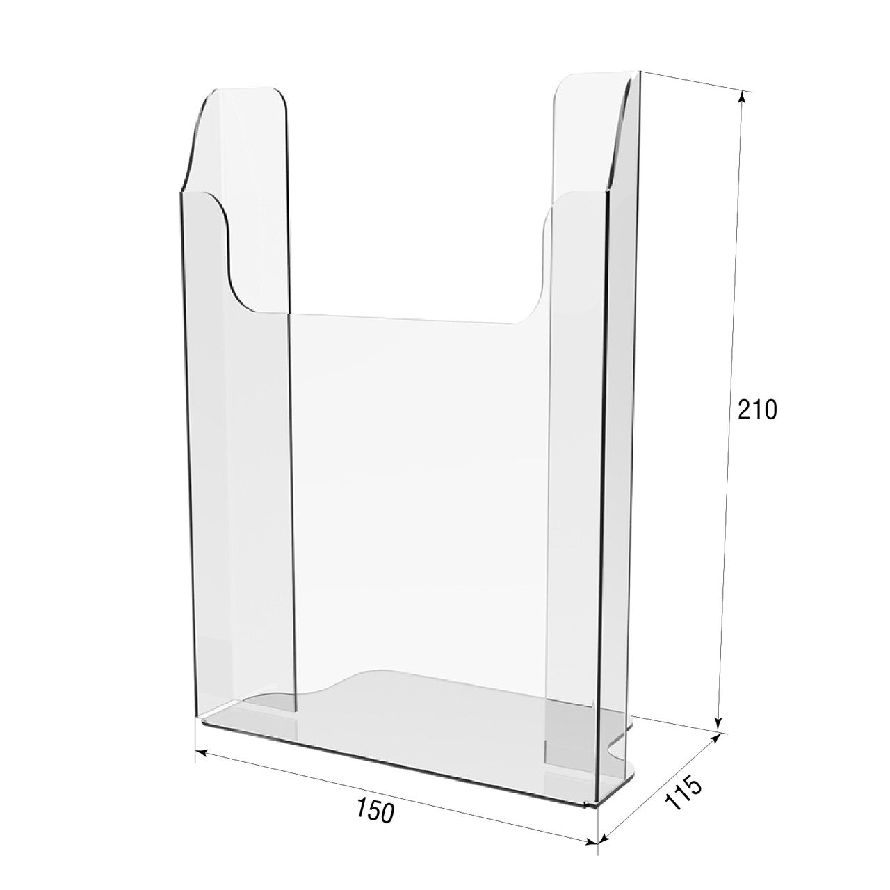 Set 2 pieces, Desktop Brochure Holder A5, Acrylic Stand For Brochures 150x210x115mm, Advertising Display Holder, Acrylic Display For Brochures, Stand For Brochures And Flyers, Acrylic Paper Holder