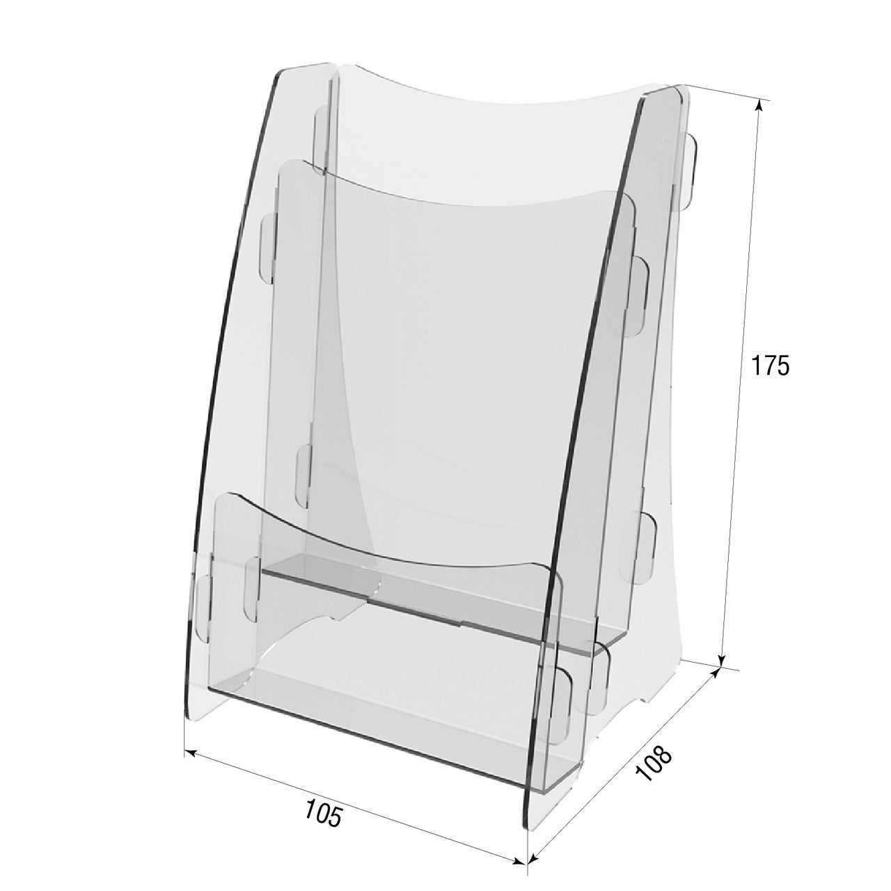 Set 2 pieces, Booklet holder 108x105x175 mm, Acrylic Stand, Acrylic Display, Advertising Stand, Exhibition Equipment, Information Stand, Acrylic Brochure Holder