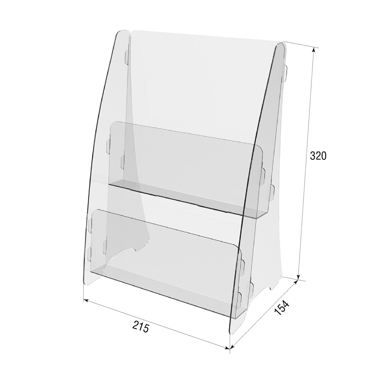 Set 2 pieces,Acrylic Holder, Paper holder A4 , 215x154x320mm, Acrylic Stand, Acrylic Display, Advertising Stand, Exhibition Equipment, Information Stand, Acrylic Brochure Holder