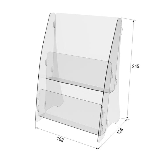 Набір з 2 шт., настільний буклетник А5, акрилова підставка для брошур 162х126х245 мм, рекламний тримач, акриловий дисплей для брошур, підставка для брошур і флаєрів, тримач для акрилового паперу.