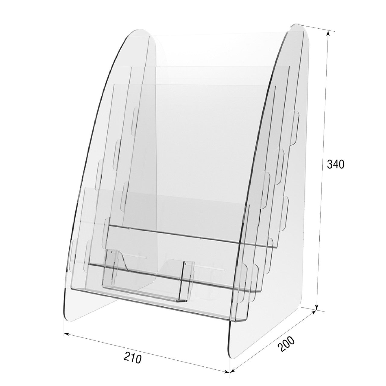 Set 2 pieces, Booklet holder, Paper holder A4 , 210x200x340mm, Acrylic Stand, Acrylic Display, Advertising Stand, Exhibition Equipment, Information Stand, Acrylic Brochure Holder