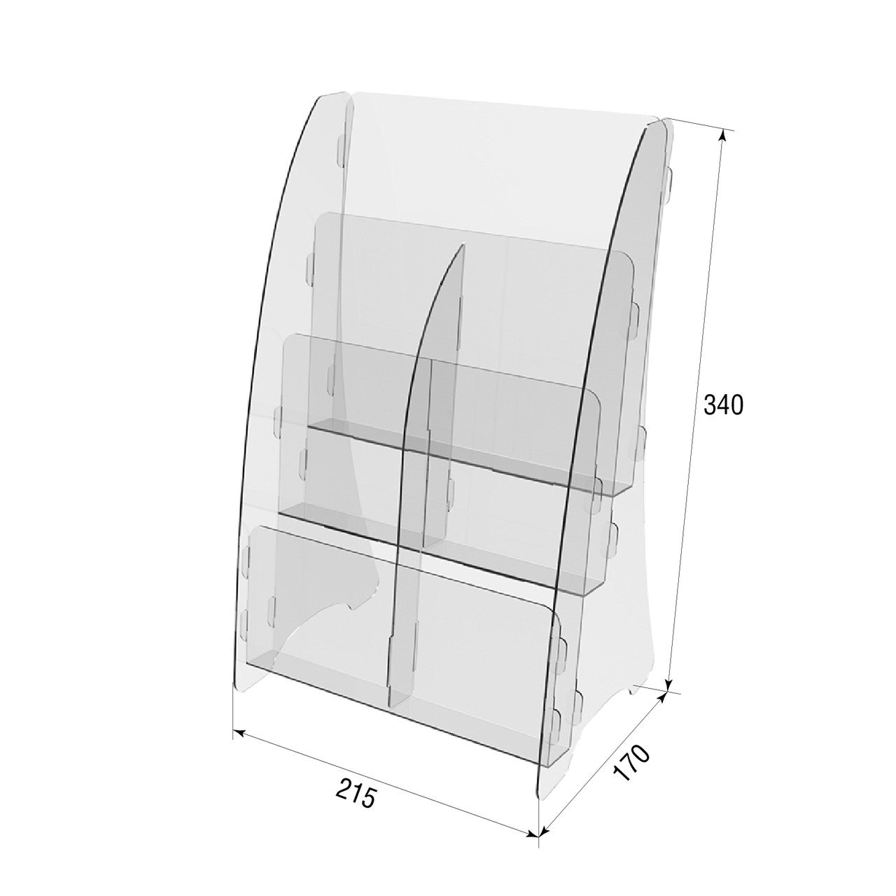 Set 2 pieces, Booklet holder, Paper holder A4 , 215x170x340mm, Acrylic Stand, Acrylic Display, Advertising Stand, Exhibition Equipment, Information Stand, Acrylic Brochure Holder