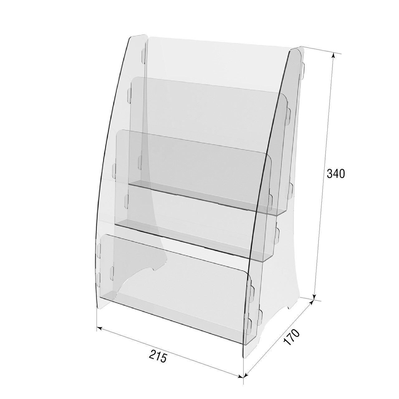 Set 2 pieces, Booklet holder, Paper holder A4 , 215x170x340mm, Acrylic Stand, Acrylic Display, Advertising Stand, Exhibition Equipment, Information Stand, Acrylic Brochure Holder
