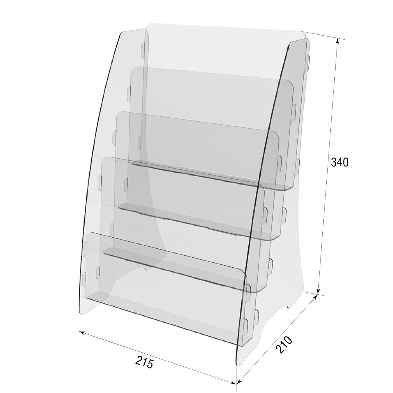 Set 2 pieces, Booklet holder, Paper holder A4 , 215x210x340mm, Acrylic Stand, Acrylic Display, Advertising Stand, Exhibition Equipment, Information Stand, Acrylic Brochure Holder