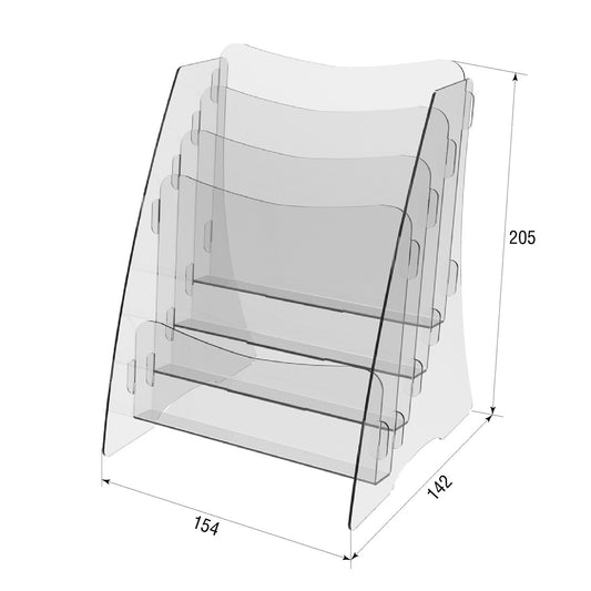 Набір з 2 шт. Настільний буклетник А5, акрилова підставка для брошур 154х142х205мм, рекламний тримач, акриловий дисплей для брошур, підставка для буклетів і флаєрів, тримач для акрилового паперу