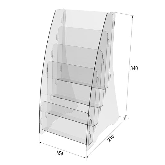 Набір з 2 шт., настільний буклетник А5, акрилова підставка для брошур 210х154х340мм, тримач рекламного дисплея, акриловий дисплей для брошур, підставка для буклетів і флаєрів, тримач для акрилового паперу