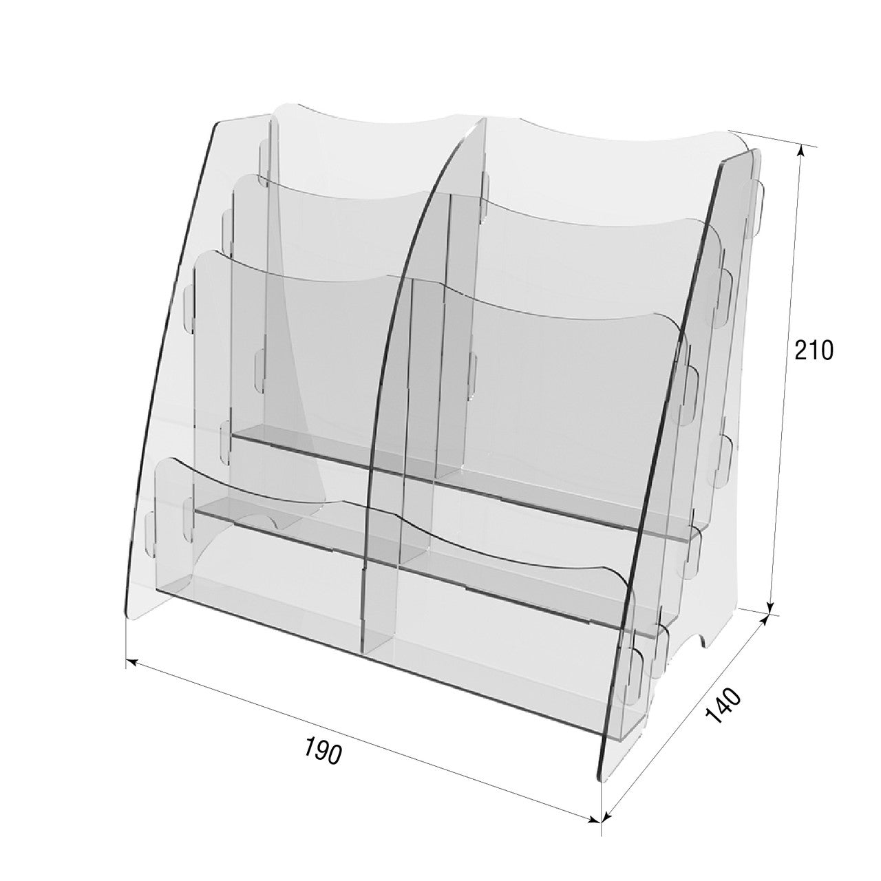 Set 2 pieces, Booklet holder 210x140x190mm, Acrylic Stand, Acrylic Display, Advertising Stand, Exhibition Equipment, Information Stand, Acrylic Brochure Holder
