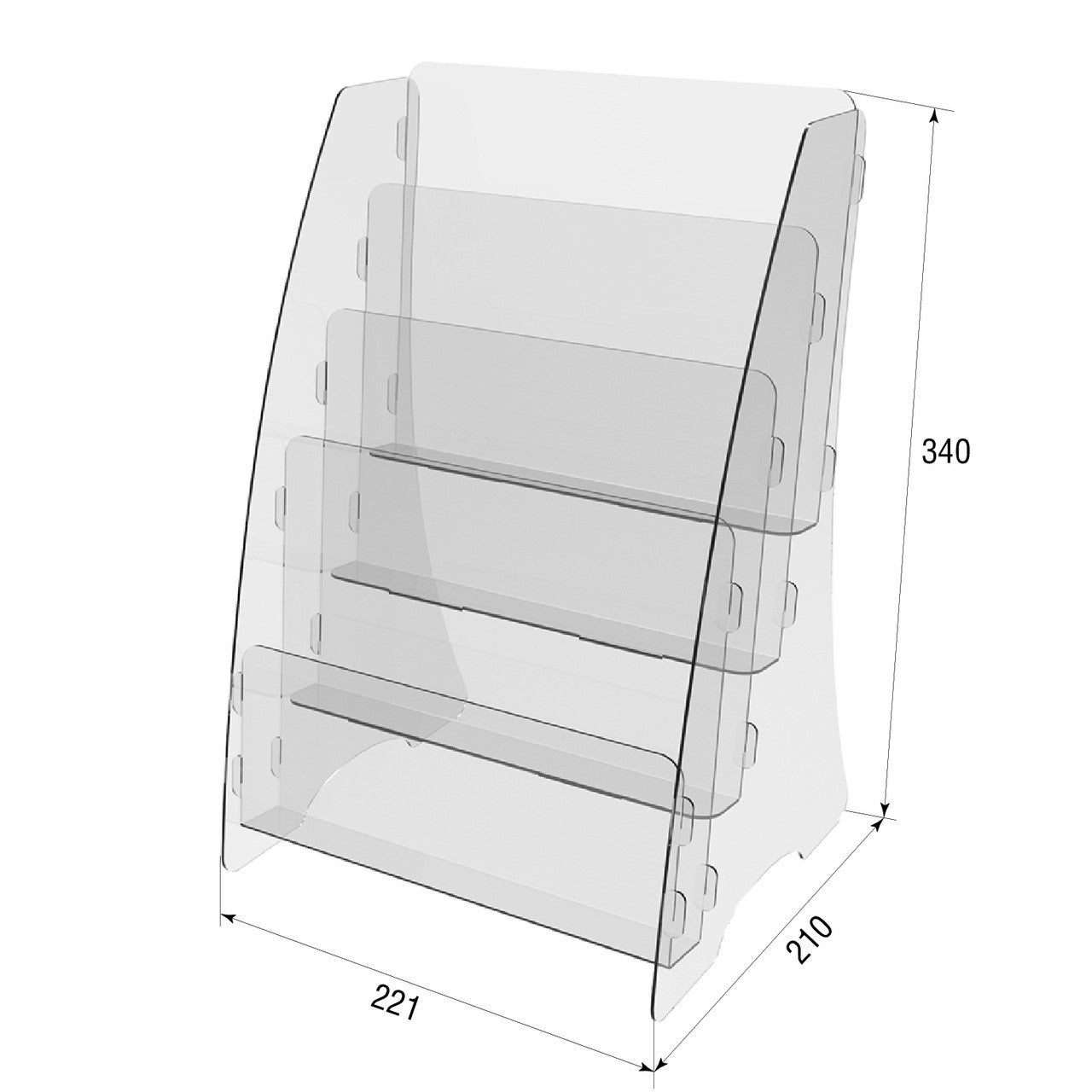 Set 2pieces, Booklet holder 210x221x340mm, Acrylic Stand, Acrylic Display, Advertising Stand, Exhibition Equipment, Information Stand, Acrylic Brochure Holder