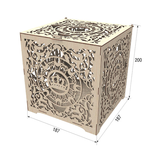 Baúl para sobres, Tesoro de boda 187x187x200mm