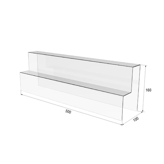 Акриловий дисплей 500х100х160мм, Акрилова підставка для продуктів, Акриловий тримач