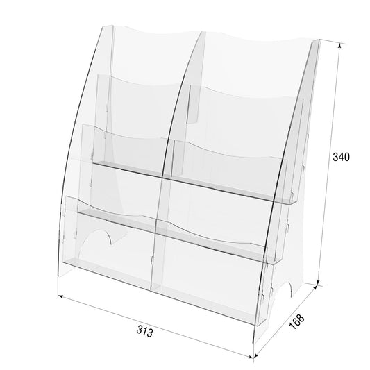 Набір з 2 шт., настільний буклетник А5, акрилова підставка для брошур 313х168х340мм, тримач рекламного дисплея, акриловий дисплей для брошур, підставка для брошур і листівок, тримач для акрилового паперу
