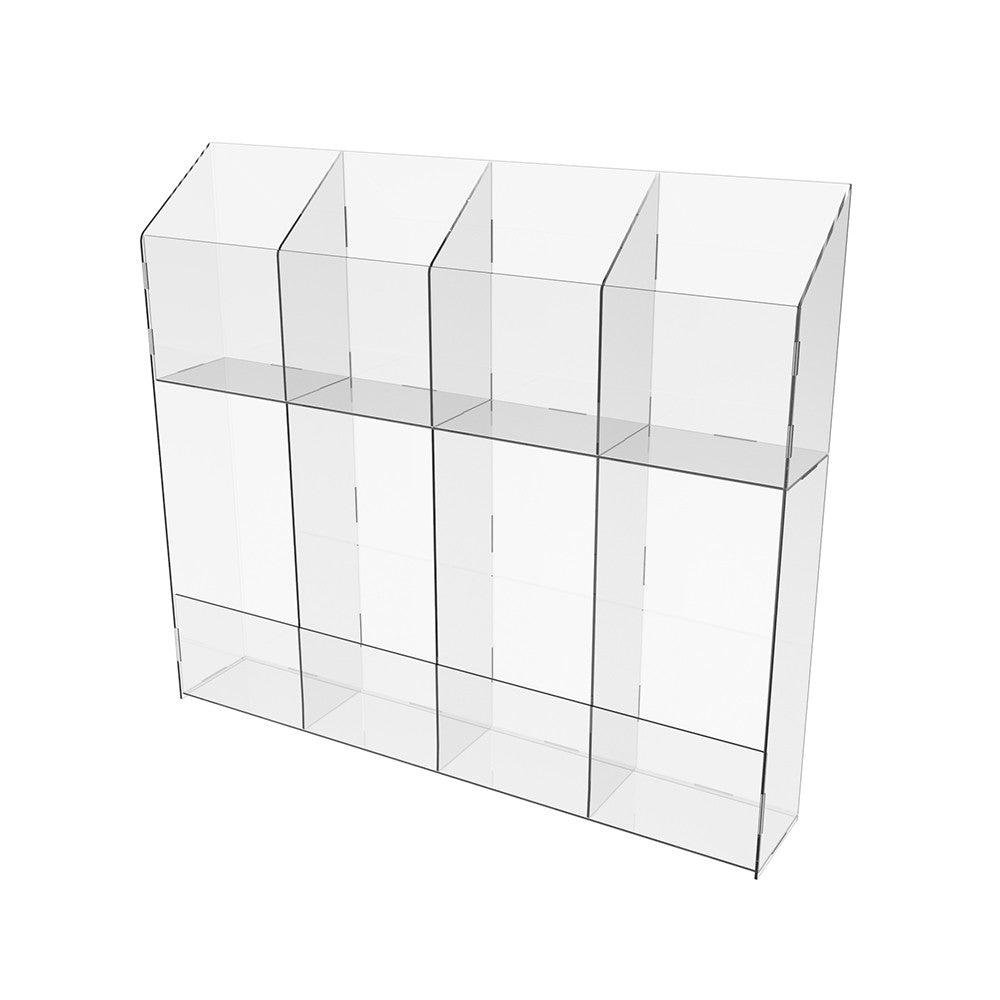 Acrylic display for envelopes, stand for postcards with 8 compartments, Booklet display for store