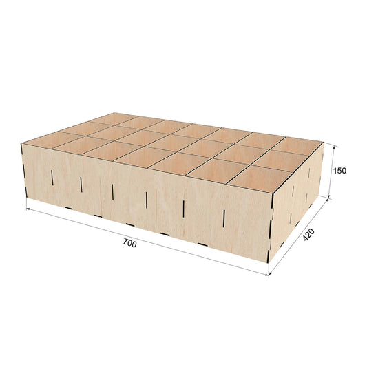 Dispenser for sweets, snacks, nuts, cereals with 21 compartments