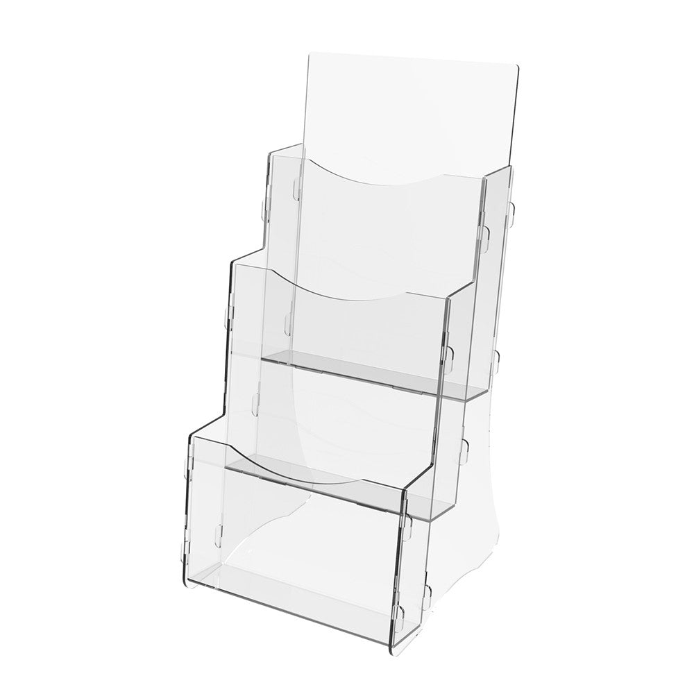 Set of 2 pcs, Desktop Brochure Holder A6, Acrylic Stand For Brochures 245x117x116mm, Advertising Display Holder, Acrylic Display For Brochures, Stand For Brochures And Flyers, Acrylic Paper Holder
