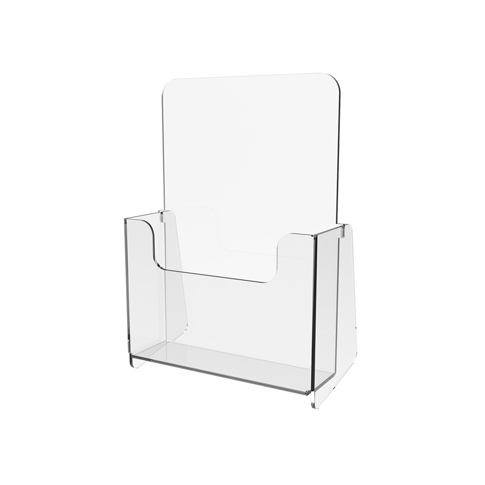 Set of 2 pcs, Desktop Brochure Holder A6, Acrylic Stand For Brochures 108x60x210mm, Advertising Display Holder, Acrylic Display For Brochures, Stand For Brochures And Flyers, Acrylic Paper Holder