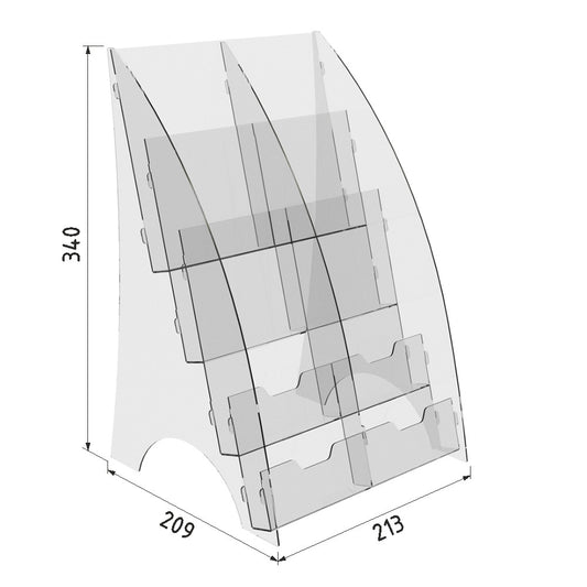 Portafolletos de sobremesa A6 8 bolsillos + tarjeteros, atril, expositor Booclet