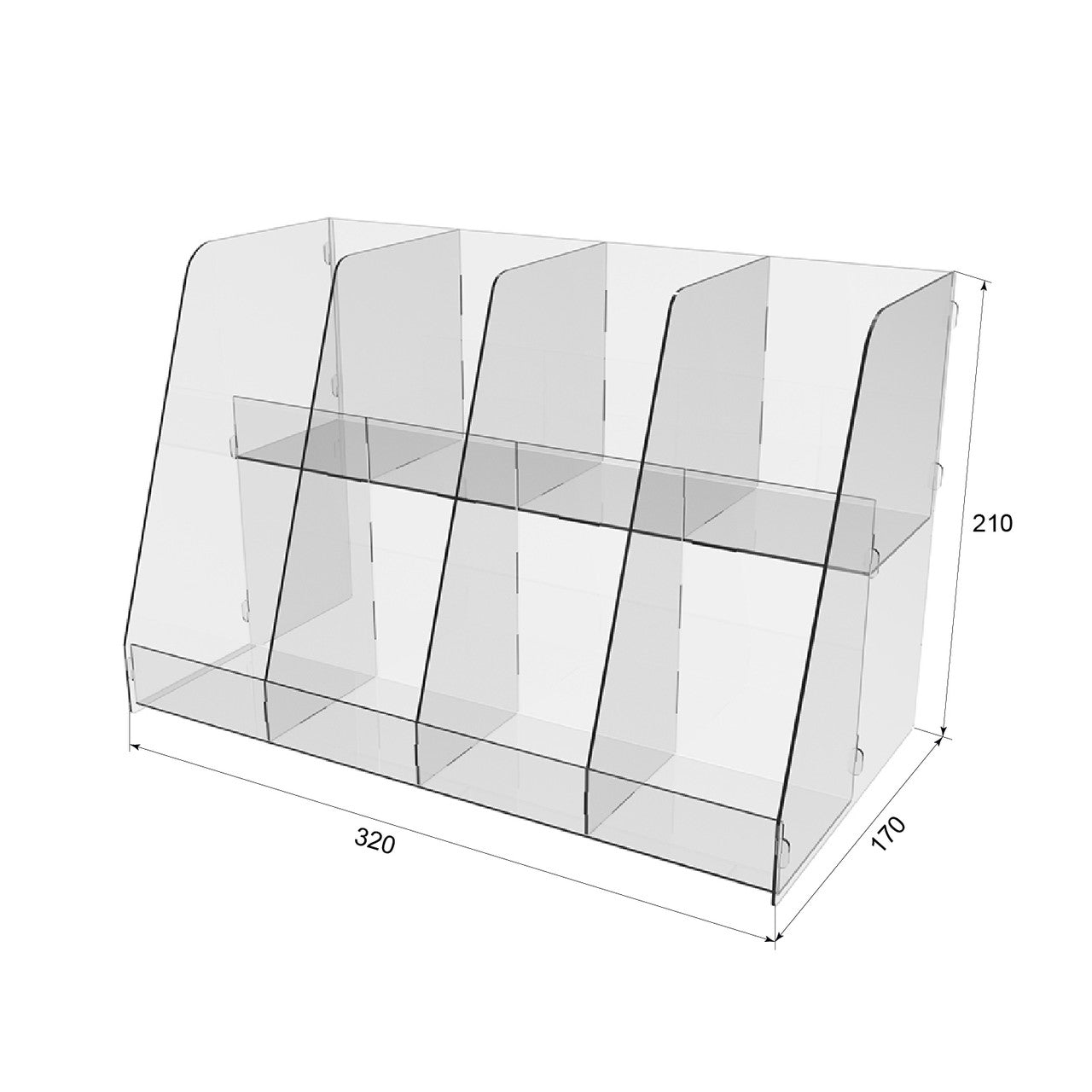 Acrylic stand for tea bags 330x170x210mm, Acrylic display for products, Acrylic Organizer for products, Acrylic Stand, Acrylic Showcase