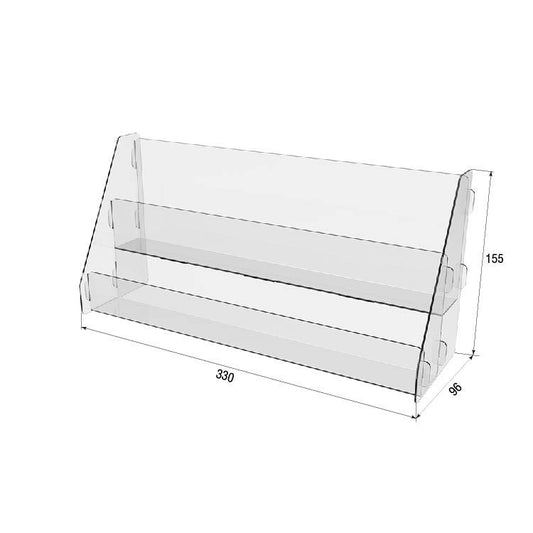 Expositor acrílico para productos 330x155x96mm, Expositor acrílico, Organizador acrílico para productos, Stand acrílico, Vitrina acrílica