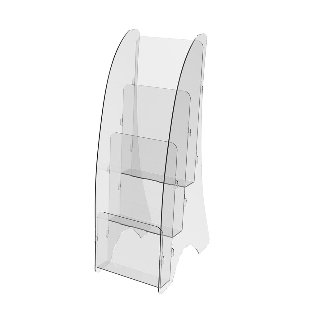 Booklet holder, Euro Flyer Stand 110x164x340 mm, Acrylic Stand, Acrylic Display, Advertising Stand, Exhibition Equipment, Information Stand, Acrylic Brochure Holder