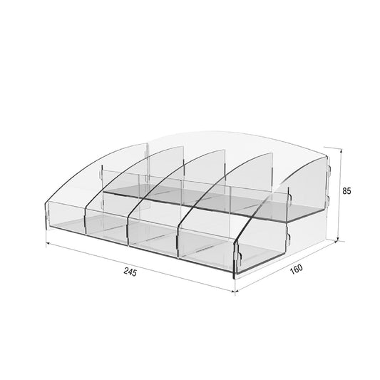 Juego de 4 piezas, Caja para bolsitas de té, Soporte para bolsitas de té, Expositor acrílico para productos, Organizador acrílico para productos, Soporte acrílico, Vitrina acrílica.