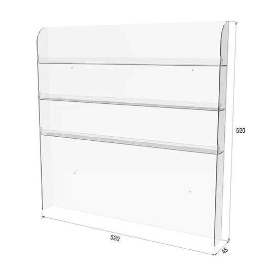varnish display stand 520x45x520 mm 3 tiers