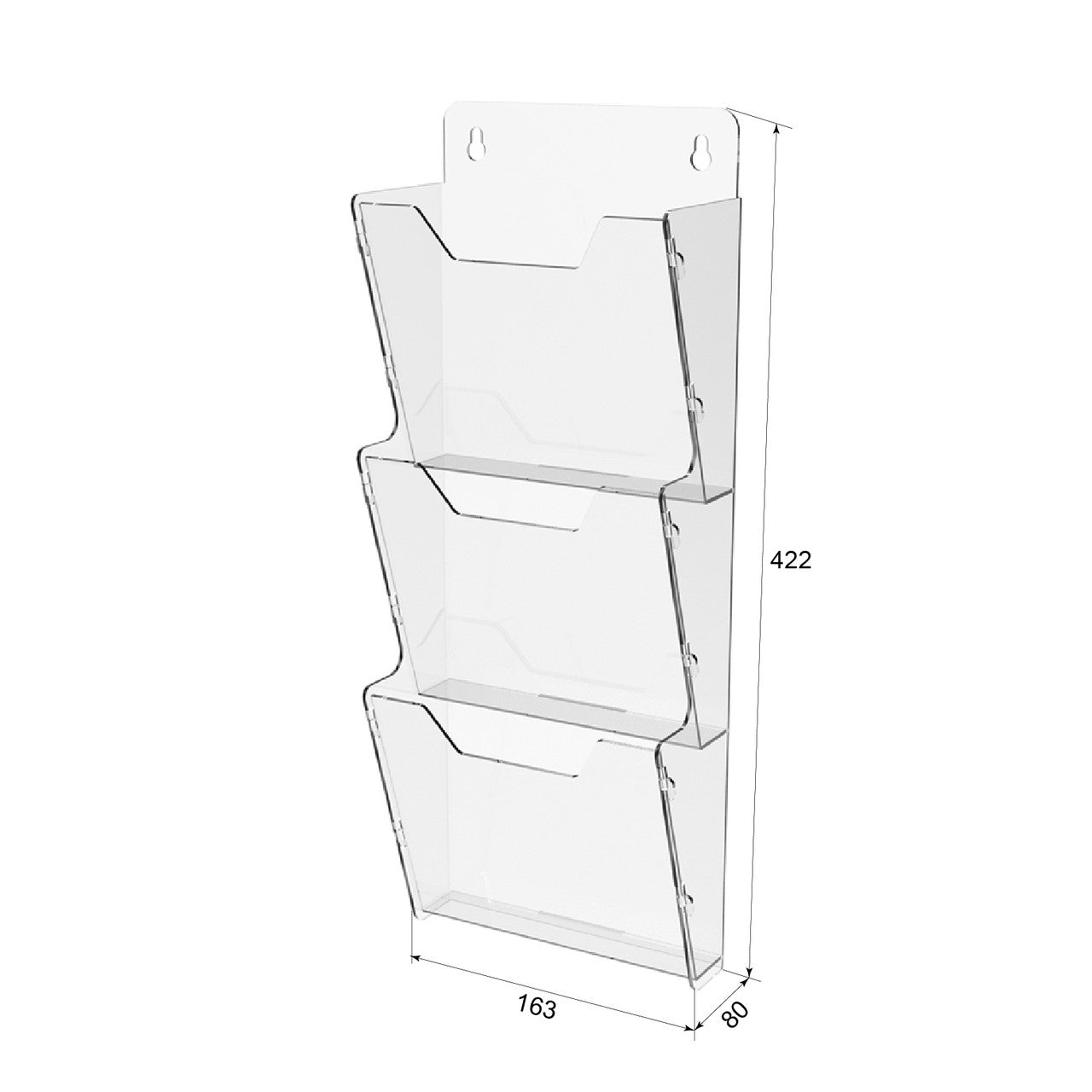Bolsillo para folletos A5 vertical de 3 niveles