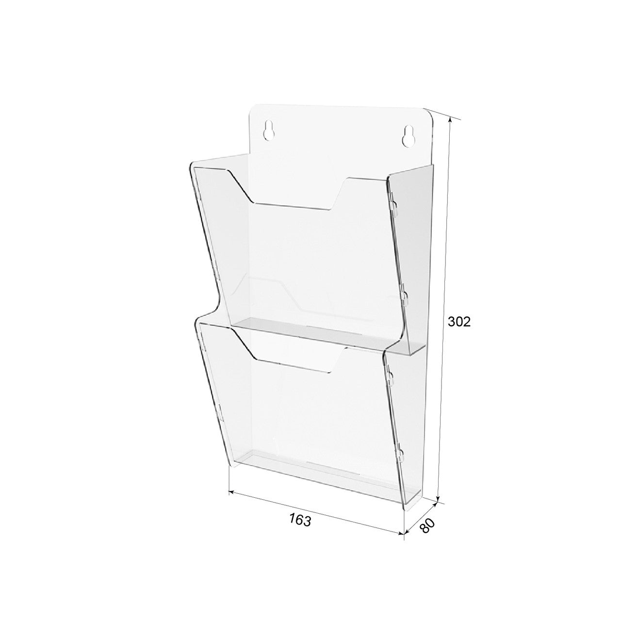 Bolsillo para folletos A5 vertical de 2 niveles