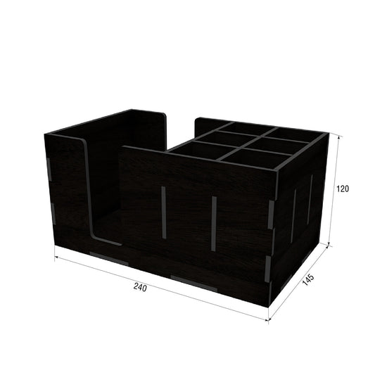 Organizador madera negro 240x145x120 mm