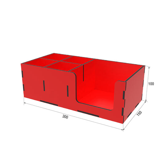 Organizador madera rojo 300x150x100 mm