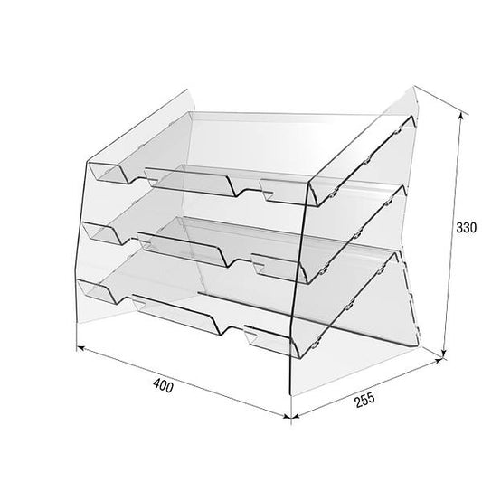 Acrylic display stand for candy bars, Stand for chocolat bars, Acrylic Risers Display Stands, 4 Tier Organizer Display, Dessert Shelves for Party for Decoration, 3 shelves, 400x255x330