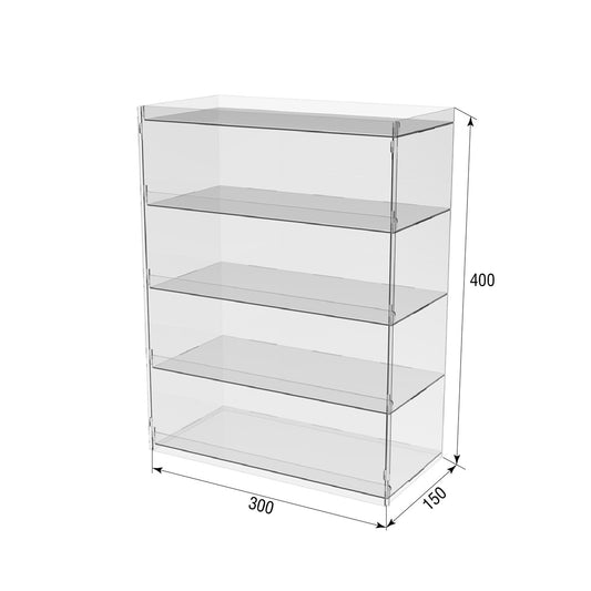 Acrylic display,Acrylic organizer for 5 shelves 300x150x400mm, Acrylic Stand for products, Show display for goods, Acrylic display case