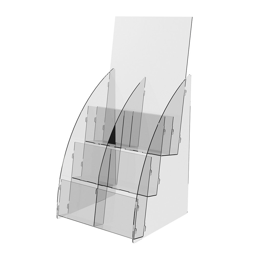 Set of 2 pcs, Desktop Brochure Holder For Euro flyer, Acrylic Stand For Brochures 428x203mm, Advertising Display Holder, Acrylic Display For Brochures, Stand For Brochures And Flyers, Acrylic Paper Holder