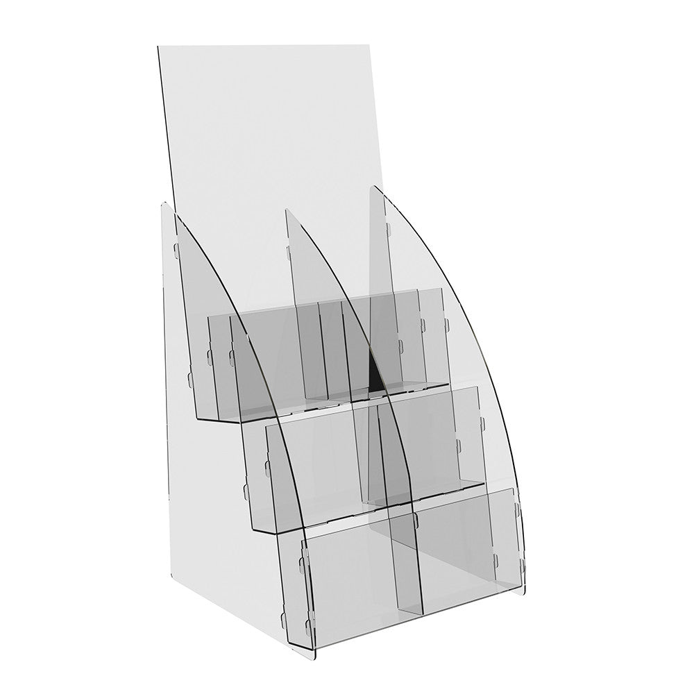 Set of 2 pcs, Desktop Brochure Holder For Euro flyer, Acrylic Stand For Brochures 428x203mm, Advertising Display Holder, Acrylic Display For Brochures, Stand For Brochures And Flyers, Acrylic Paper Holder