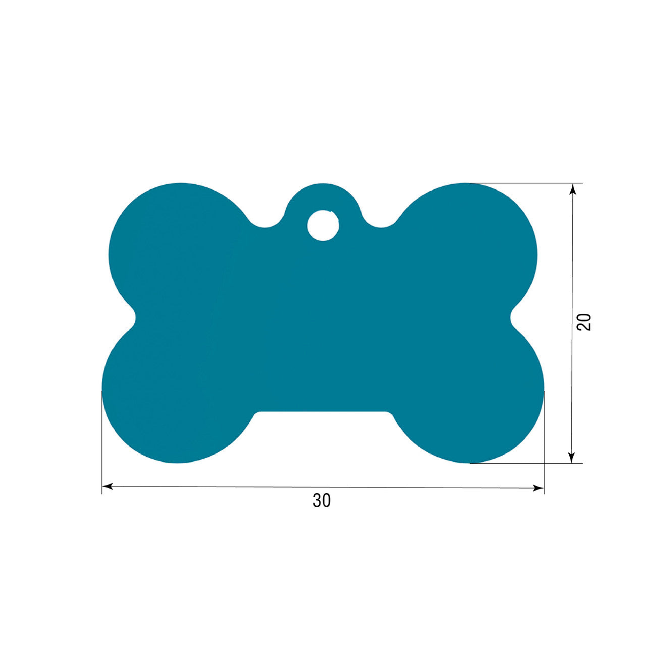 Dog ID Tag Blue 38x25mm