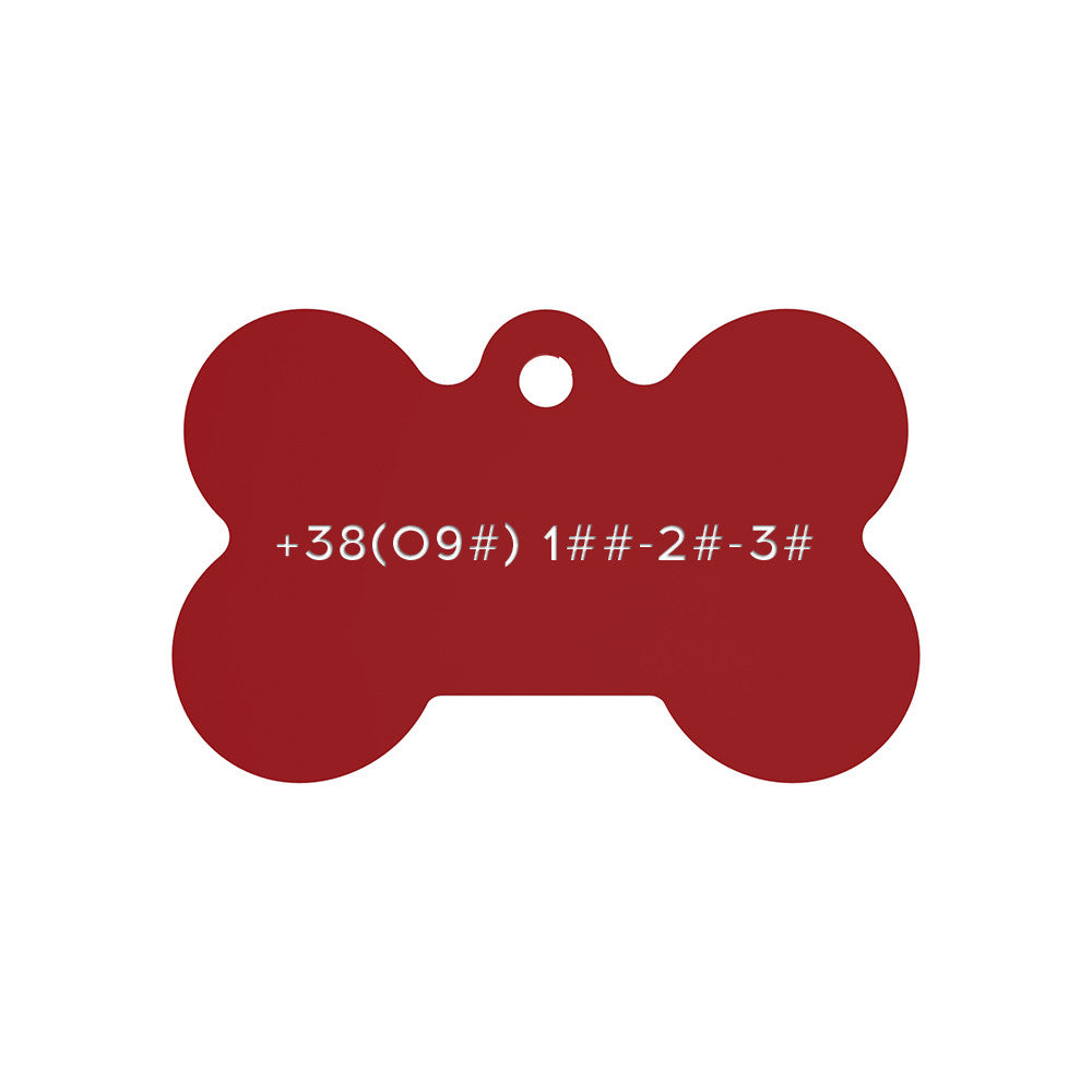 Dog ID Tag Red 38x25mm