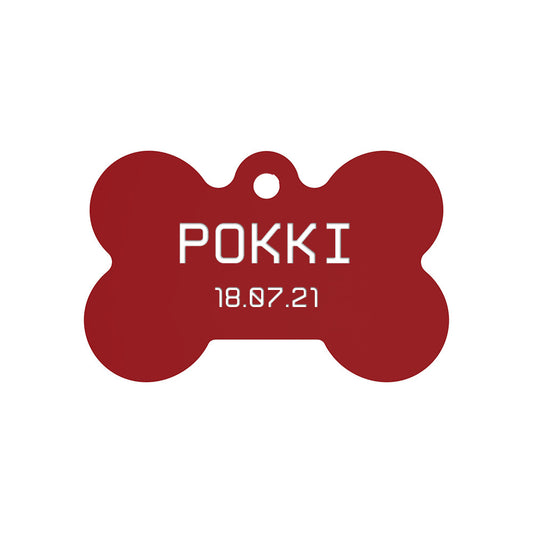 Dog ID Tag Red 38x25mm