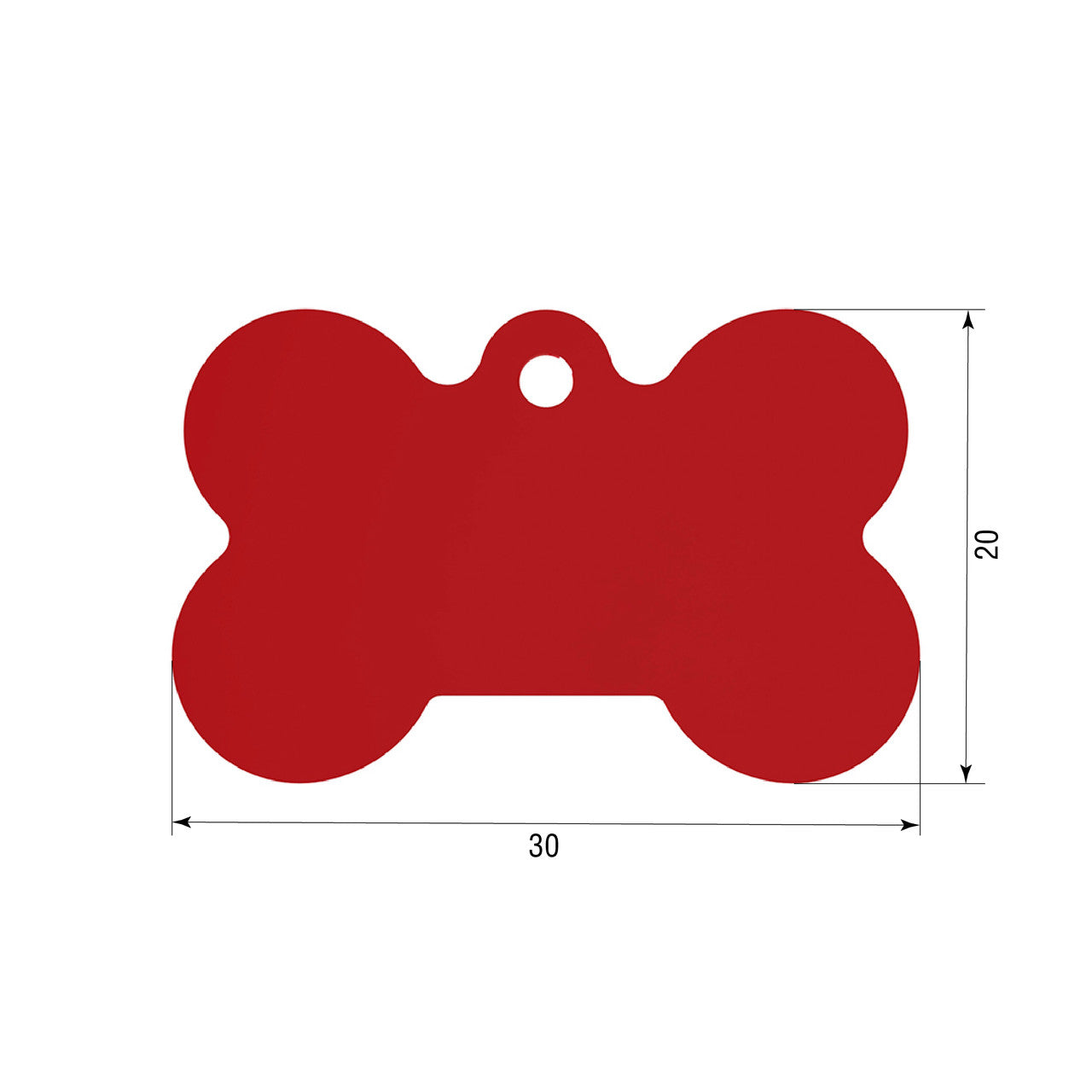 Dog ID Tag Red 38x25mm
