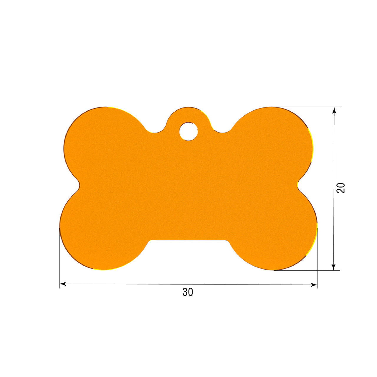 Dog ID Tag Orange 38x25mm