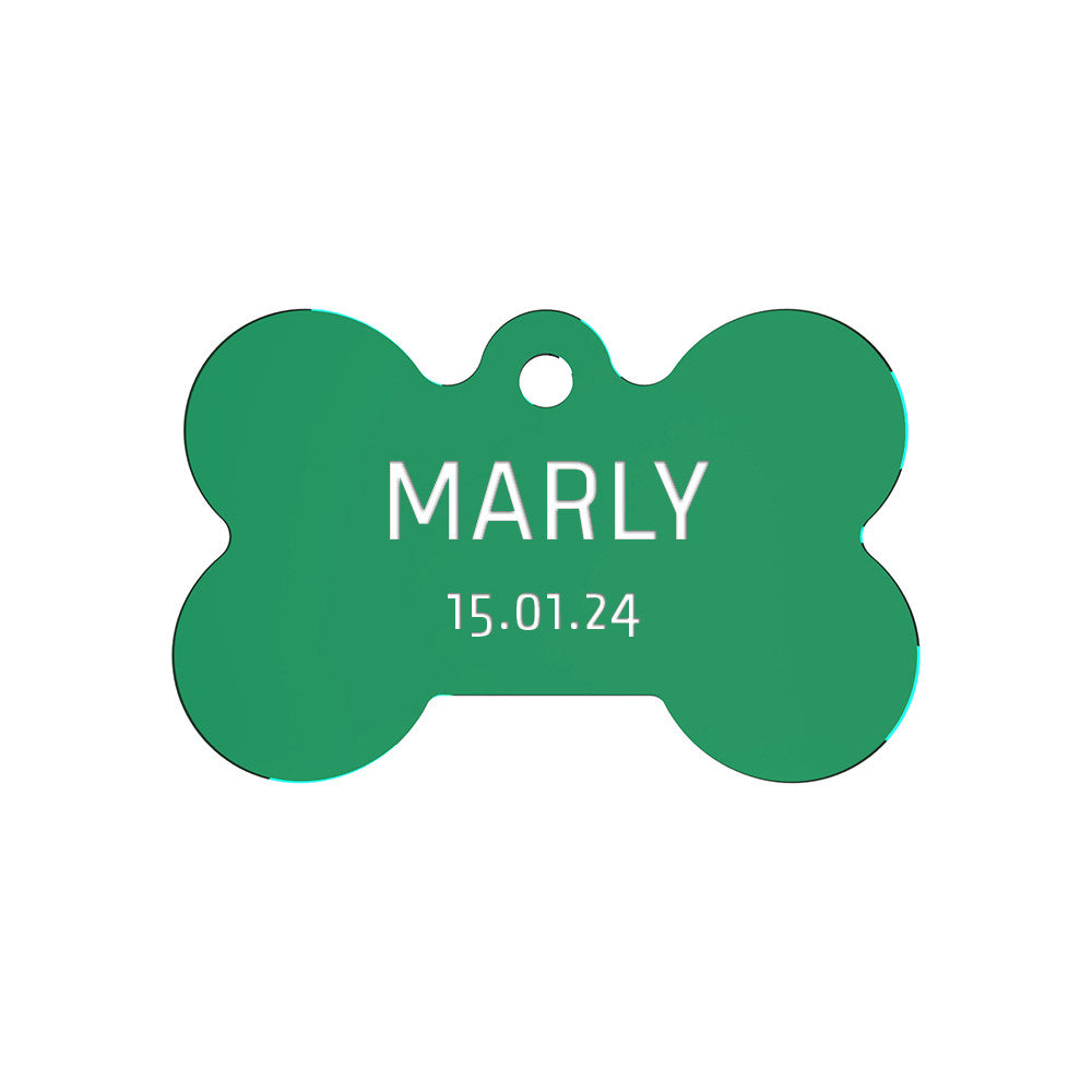 Dog ID Tag Green 30x20mm
